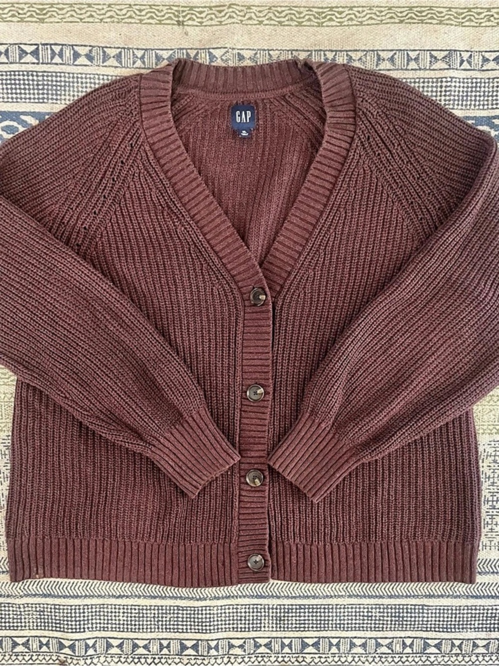 GAP CashSoft Oversized Chunky Cardigan Brown XL